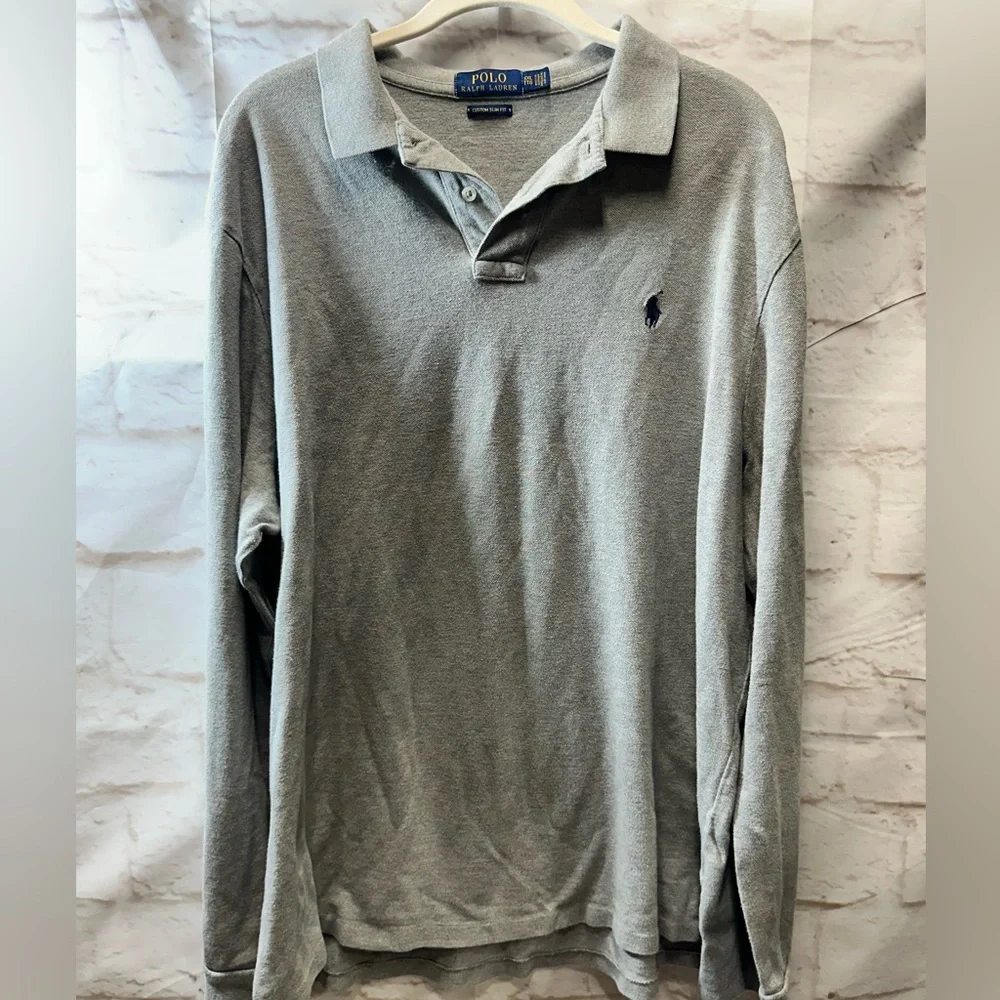 Polo Ralph Lauren long sleeve gray polo shirt XXL